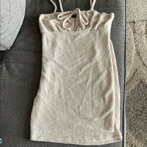 SHEIN Textured Cream Mini Dress